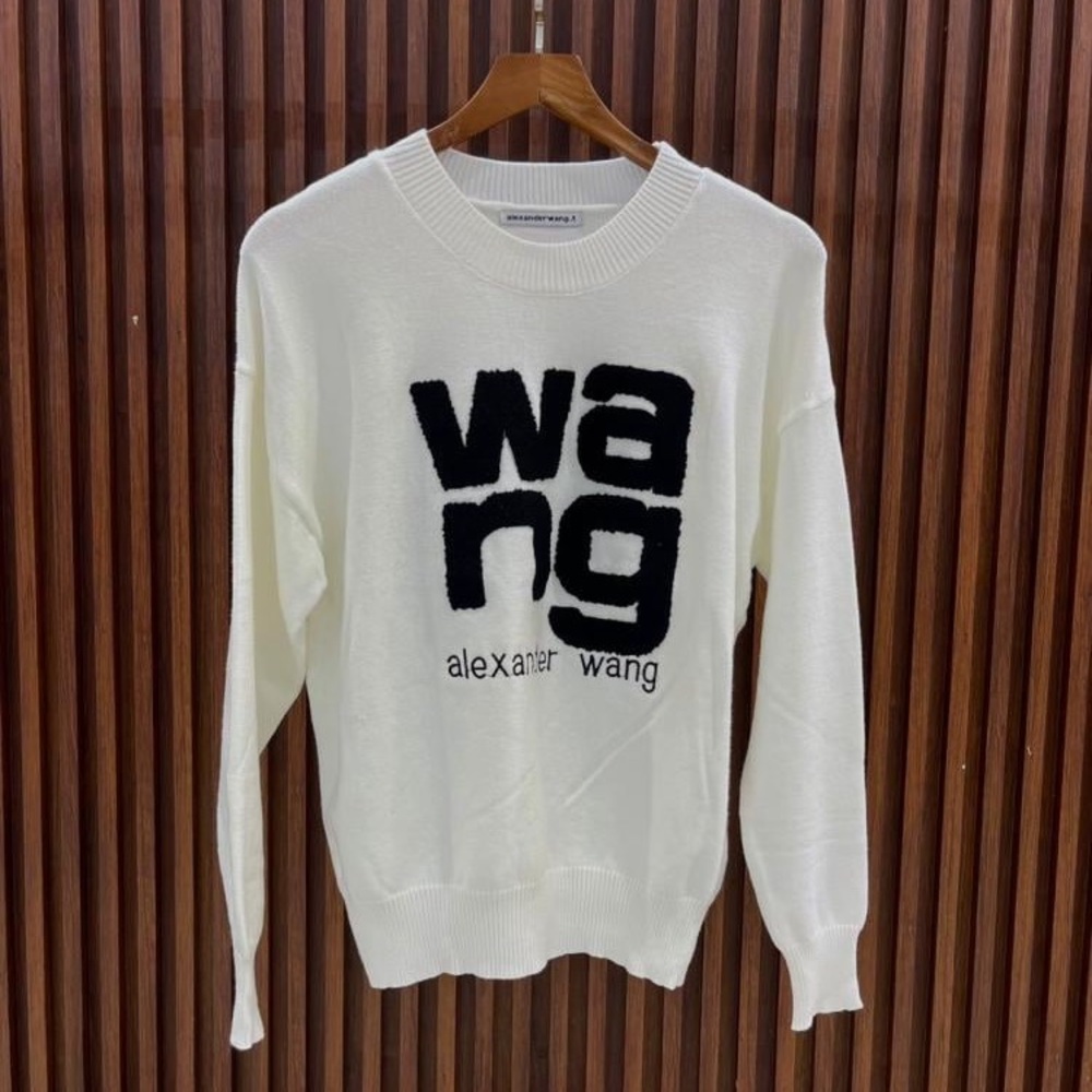 Alexander Wang Cream Sweater with Black Logo